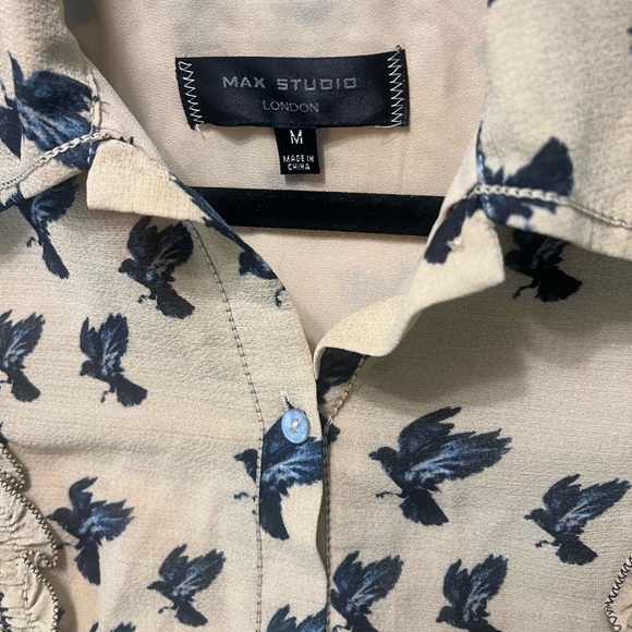 Max Studio London Womens Bird Print A-line Dress - Picture 4 of 7